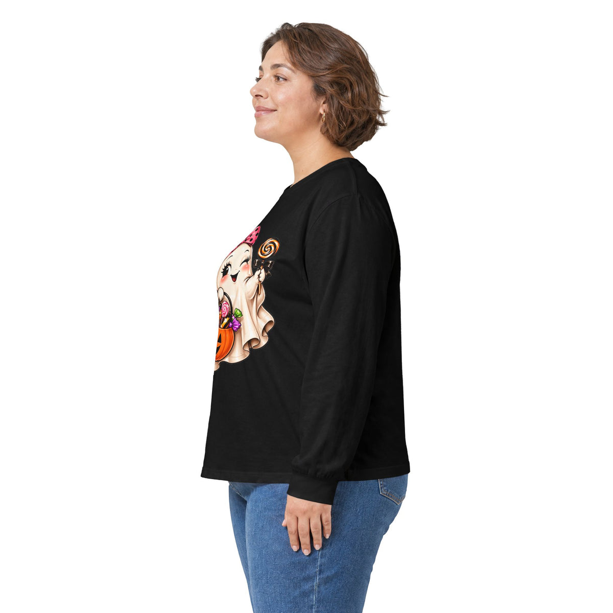 Cute Halloween Ghost Girl Long Sleeve T-Shirt