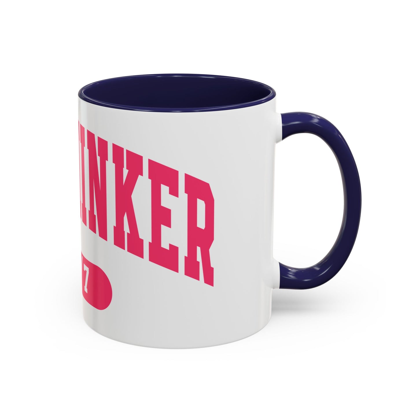 Overthinker 24/7 Accent Coffee Mug — Funny Pink Mental Health Gift