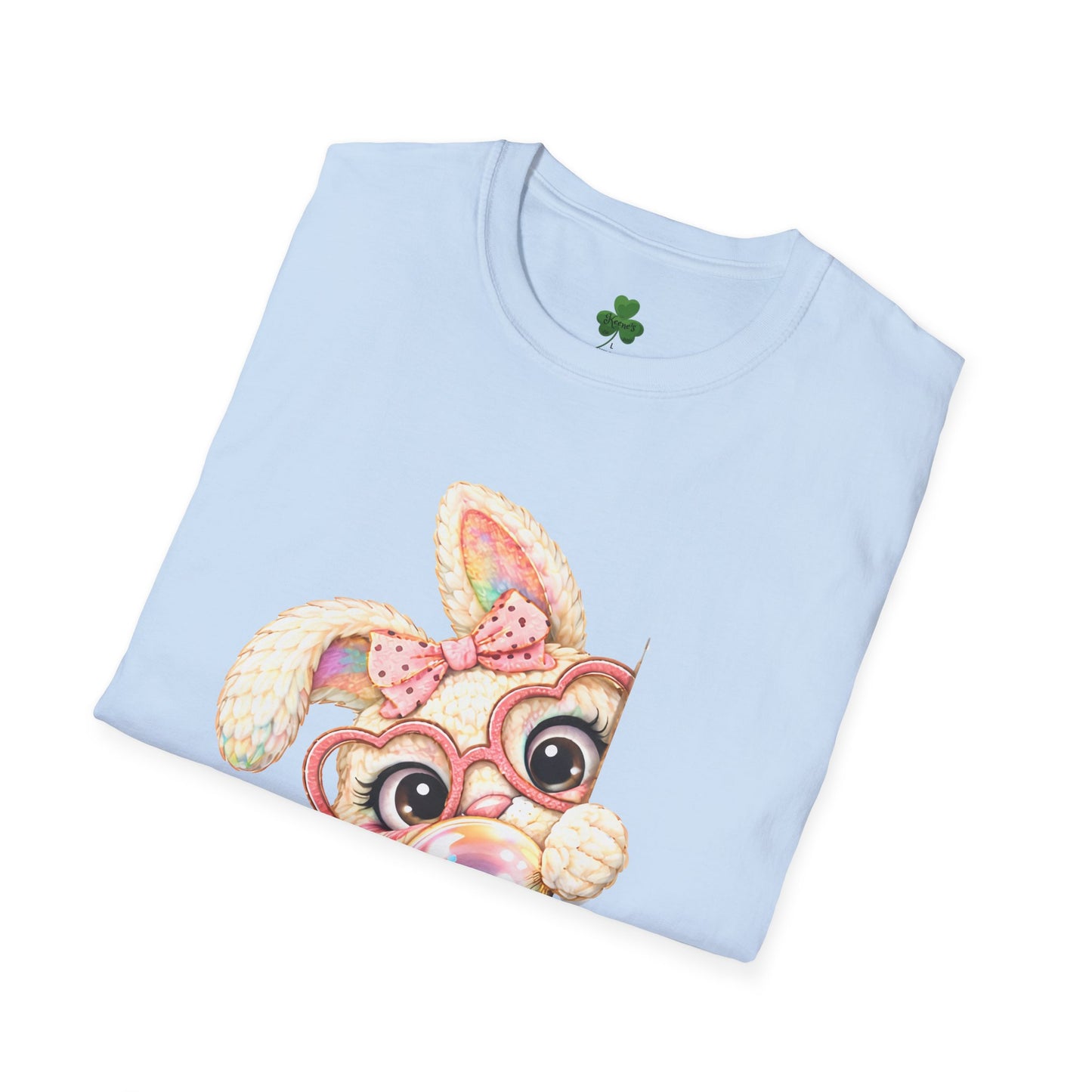 Cute Peekaboo Bunny T-Shirt — Adorable Bunny Blowing Bubble Design