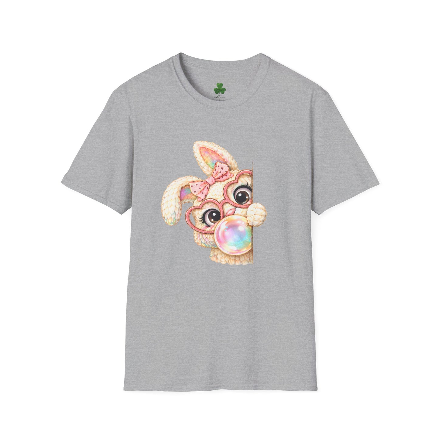 Cute Peekaboo Bunny T-Shirt — Adorable Bunny Blowing Bubble Design