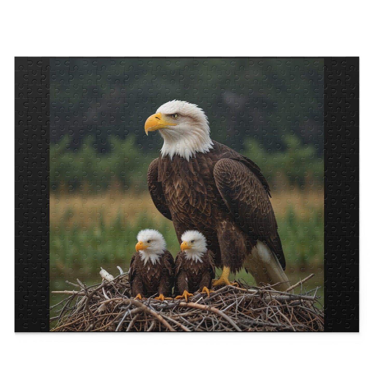 Bald Eagle Family Puzzle – 120/252/500-Piece Wildlife Jigsaw