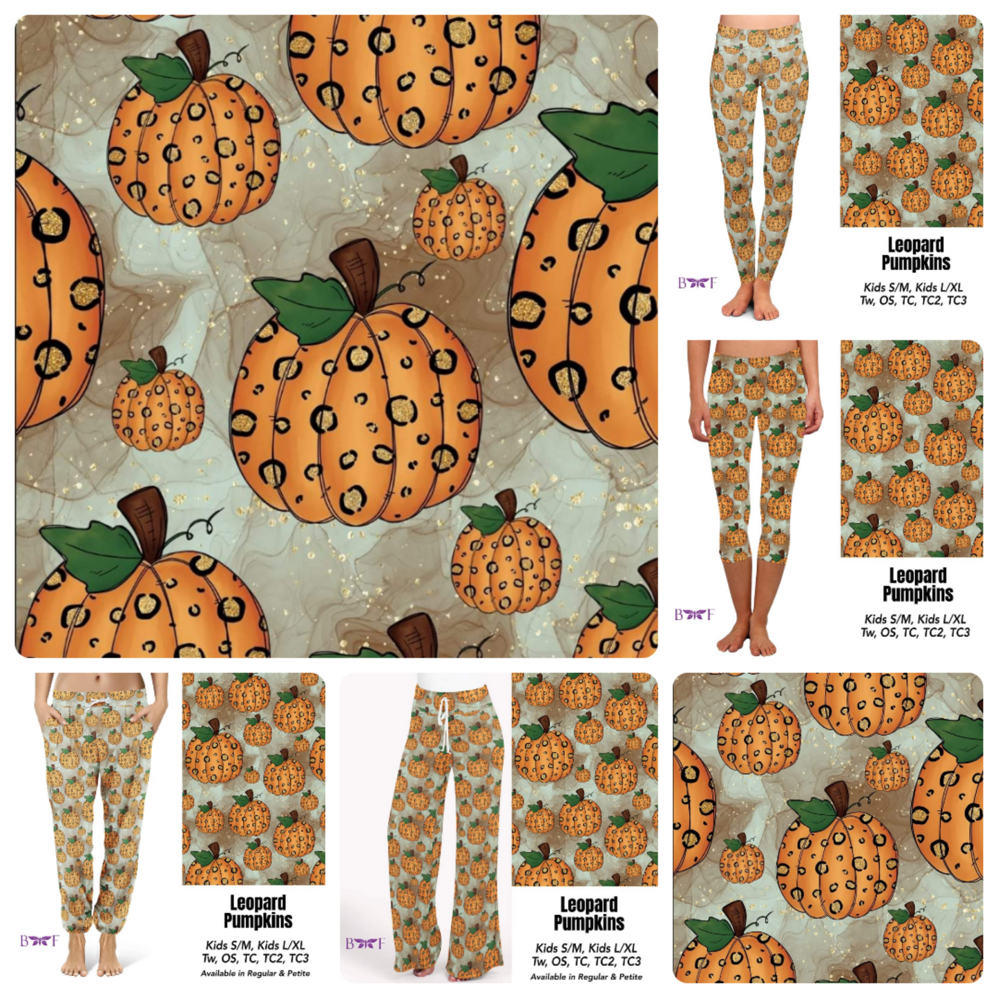 Leopard Pumpkin Leggings and Capris with pockets