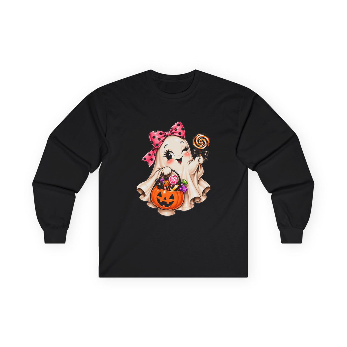 Cute Halloween Ghost Girl Long Sleeve T-Shirt