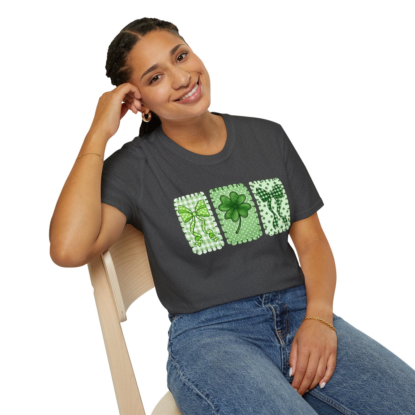 St. Patrick’s Day Shamrock T-Shirt — Green Clover Trio Tee