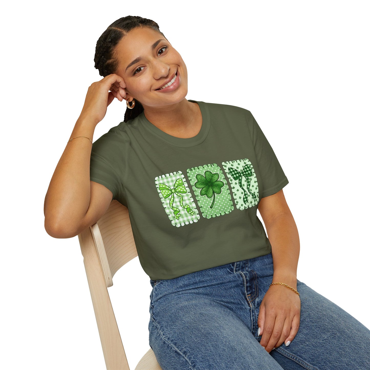 St. Patrick’s Day Shamrock T-Shirt — Green Clover Trio Tee