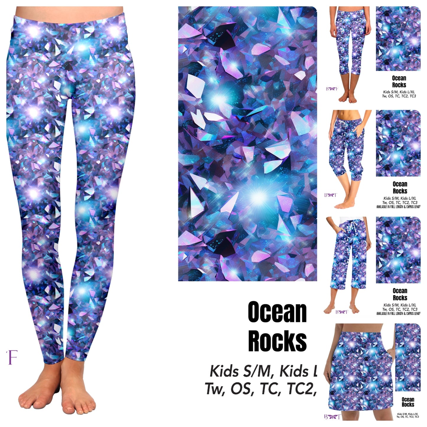 Ocean Rocks capri with pockets