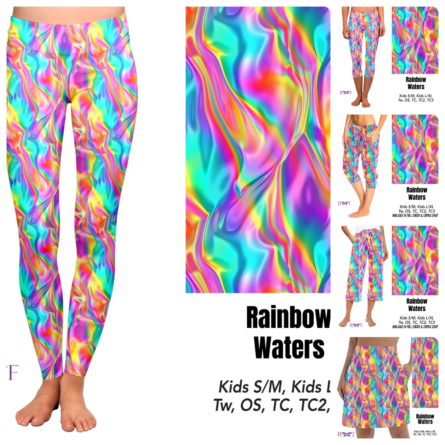 Rainbow Waters Skorts and Biker Shorts