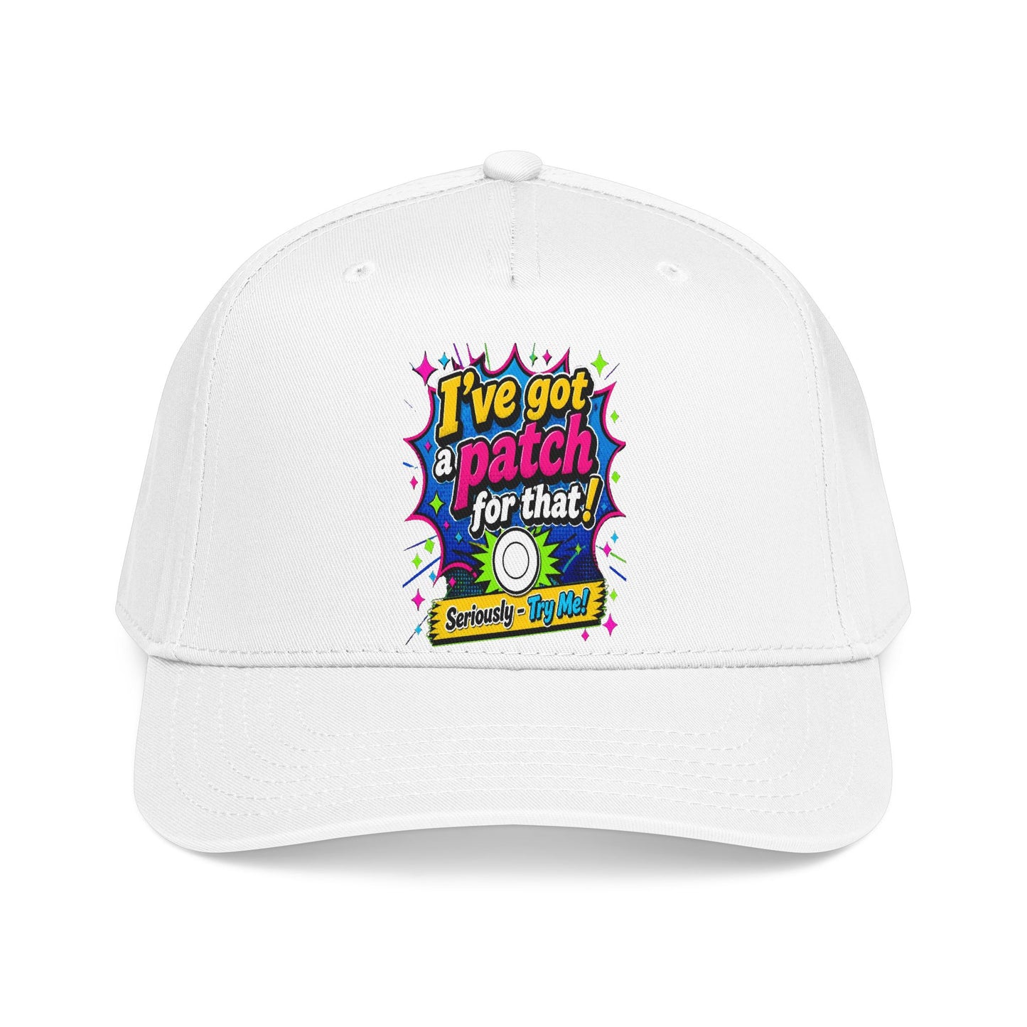 Baseball Cap — "I've Got a Patch for That" Retro Pop Graphic Hat
