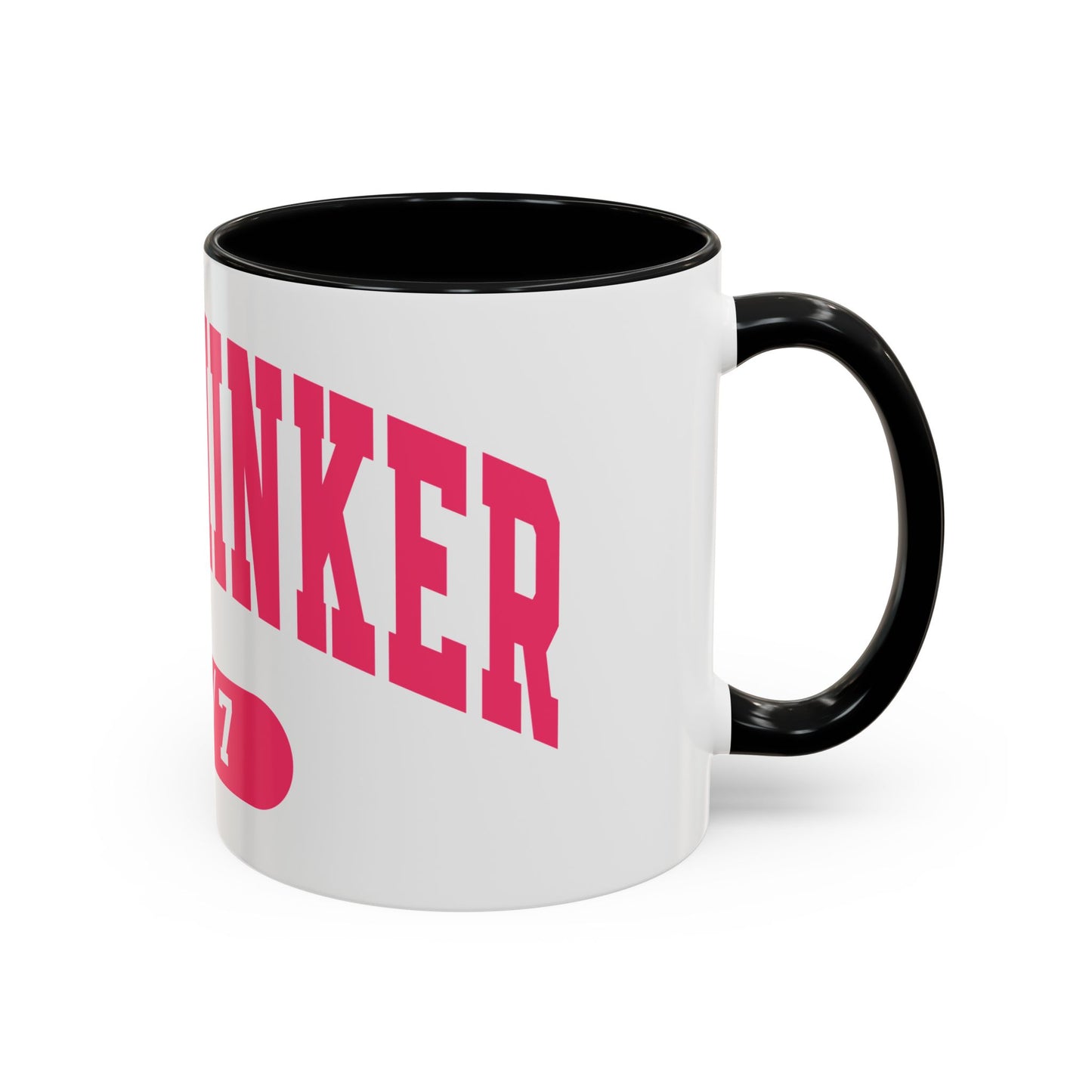 Overthinker 24/7 Accent Coffee Mug — Funny Pink Mental Health Gift