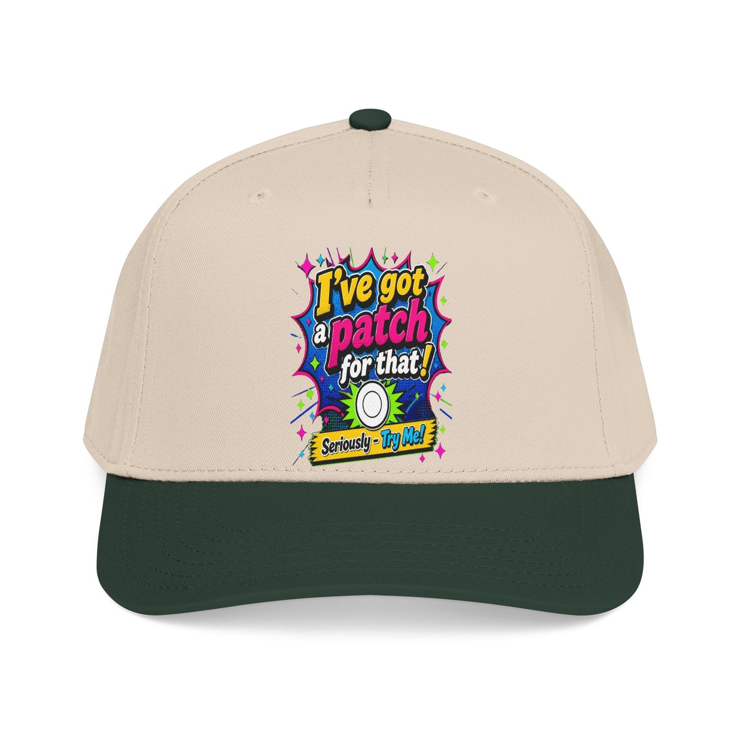 Baseball Cap — "I've Got a Patch for That" Retro Pop Graphic Hat