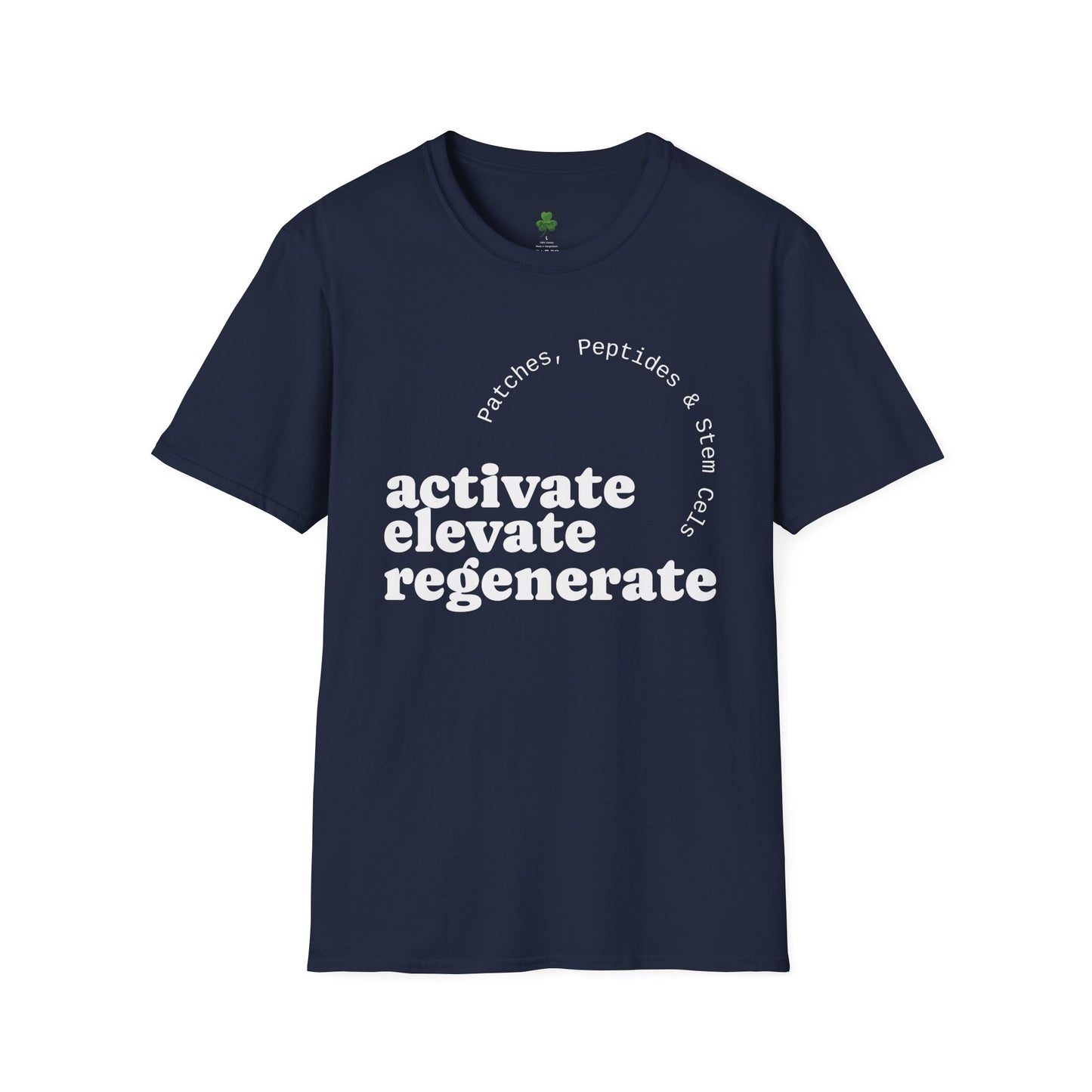 Activate Elevate Regenerate T-Shirt — Patches, Peptides & Stem Cells Tee