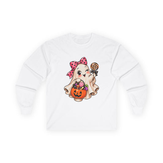 Cute Halloween Ghost Girl Long Sleeve T-Shirt