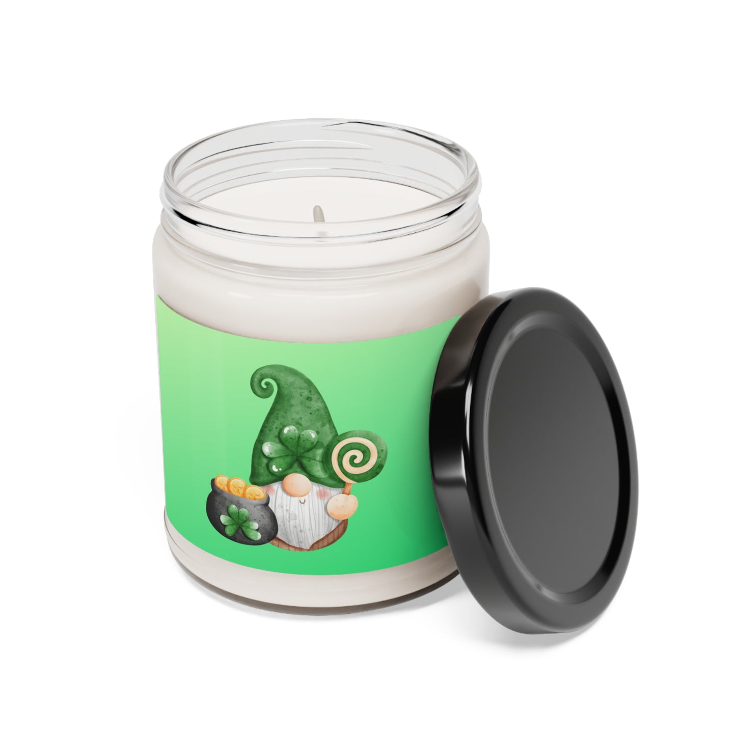 Shamrock Gnome Scented Soy Candle, 9oz - Made in USA