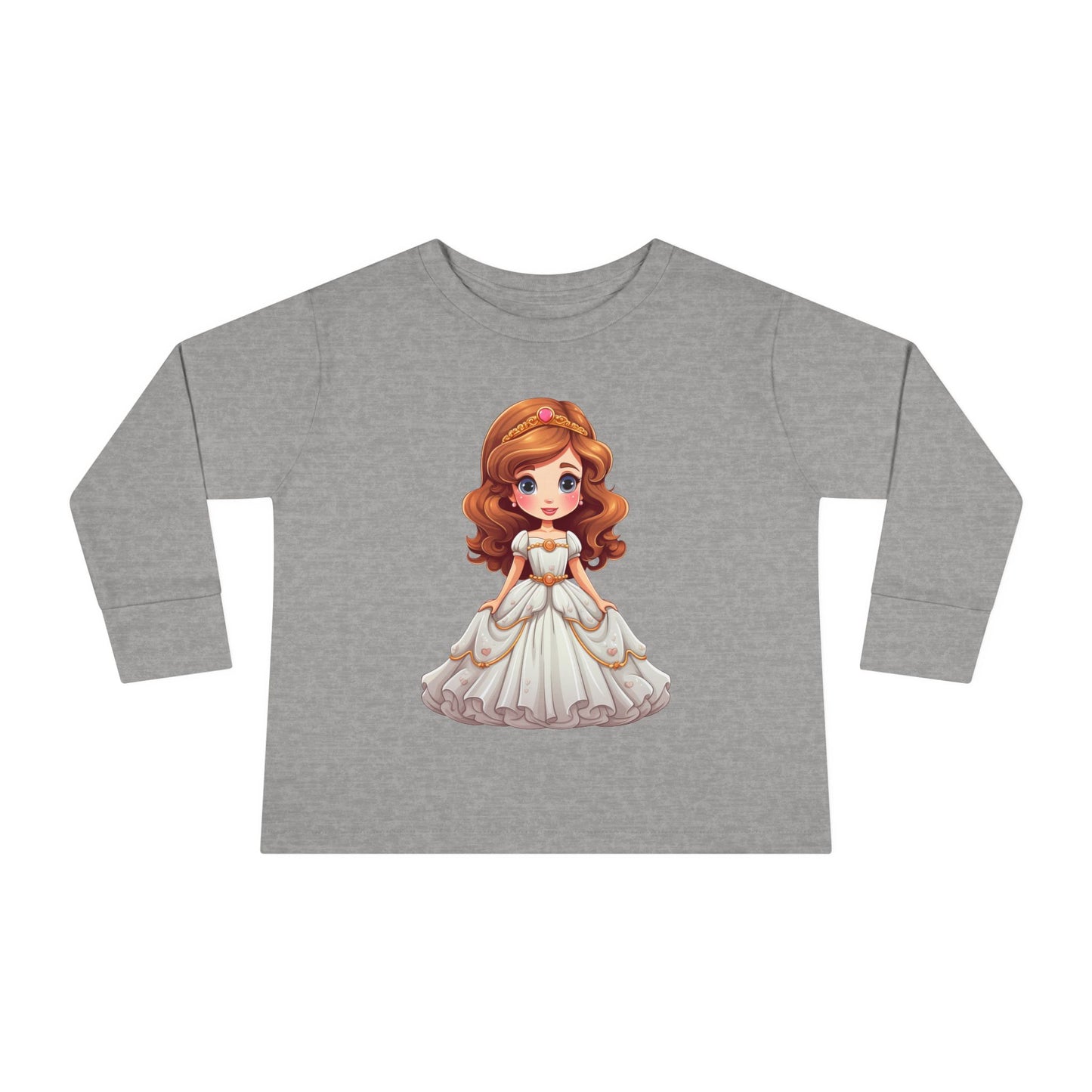Toddler Princess Long Sleeve Tee, Adorable Girl's Shirt, Birthday Gift, Dress Up Tee, Toddler Top, Cute Graphic Tee