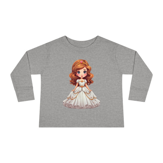 Toddler Princess Long Sleeve Tee, Adorable Girl's Shirt, Birthday Gift, Dress Up Tee, Toddler Top, Cute Graphic Tee