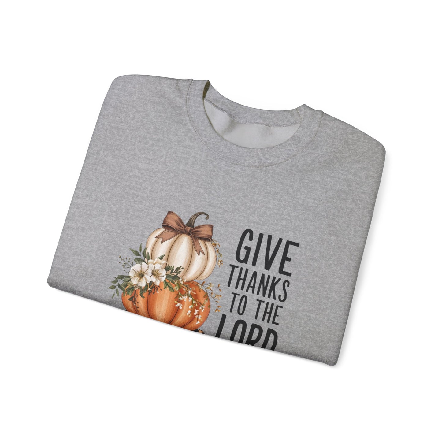 Thankful Pumpkin Crewneck Sweatshirt | Cozy Fall Apparel, Thanksgiving Gift, Christian Sweatshirt, Autumn Fashion, Seasonal Comfort