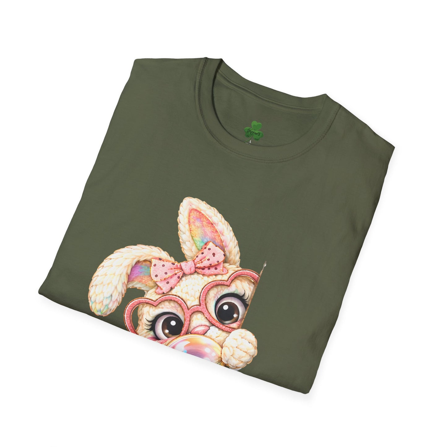 Cute Peekaboo Bunny T-Shirt — Adorable Bunny Blowing Bubble Design