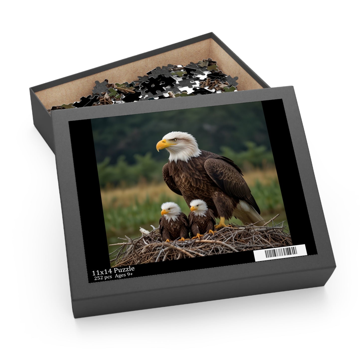 Bald Eagle Family Puzzle – 120/252/500-Piece Wildlife Jigsaw
