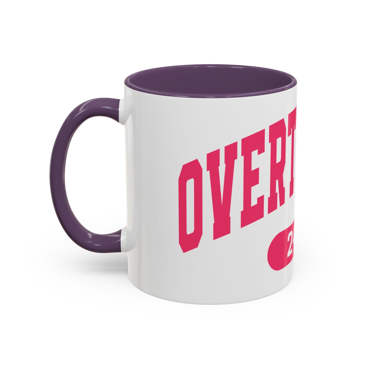 Overthinker 24/7 Accent Coffee Mug — Funny Pink Mental Health Gift
