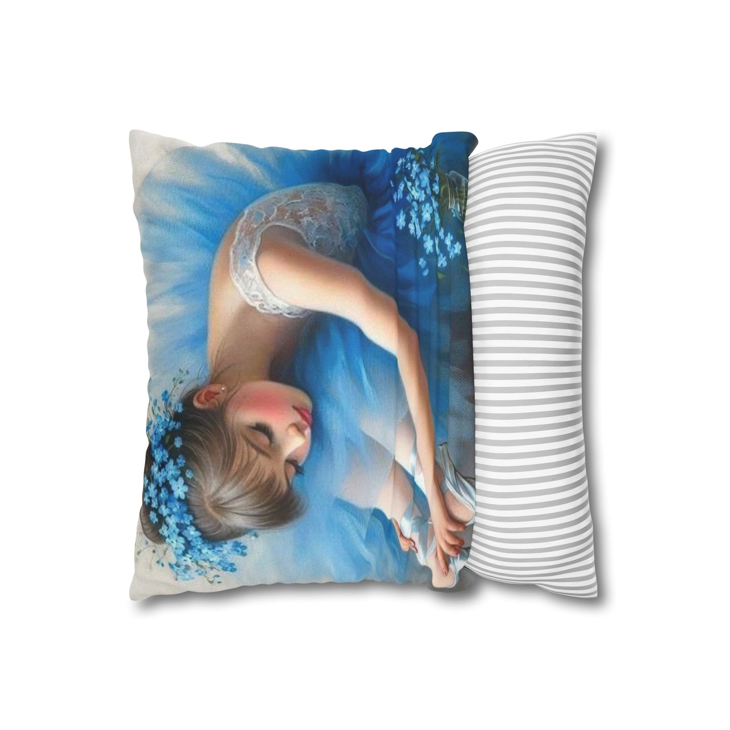 Blue Ballerina Spun Polyester Square Pillowcase