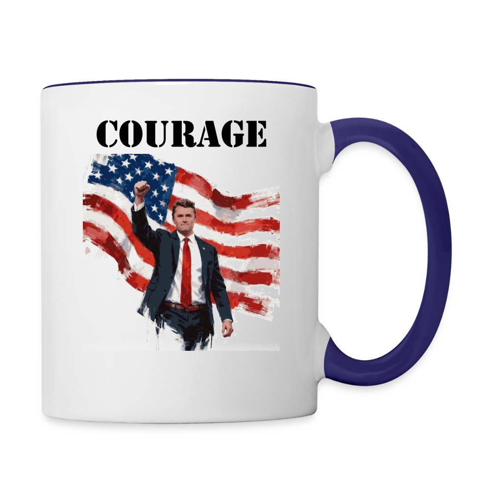 Charlie Contrast Coffee Mug - white/cobalt blue