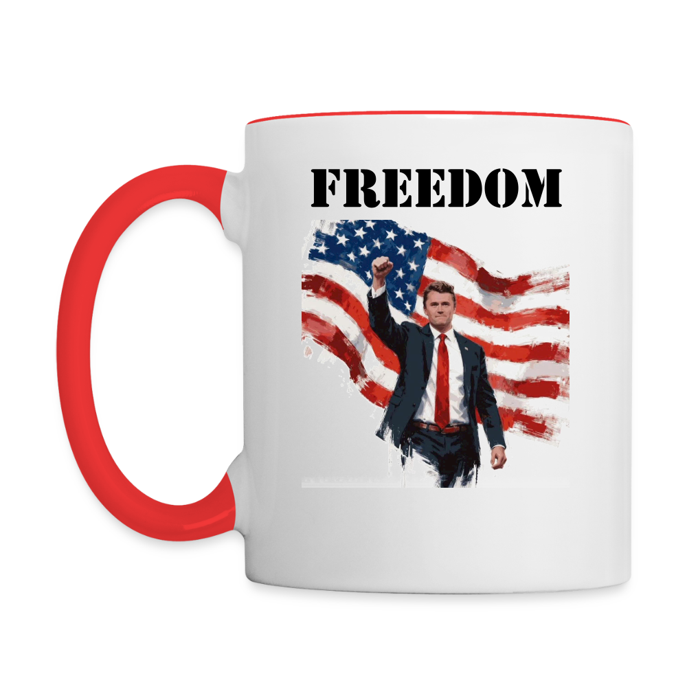 Charlie Contrast Coffee Mug - white/red