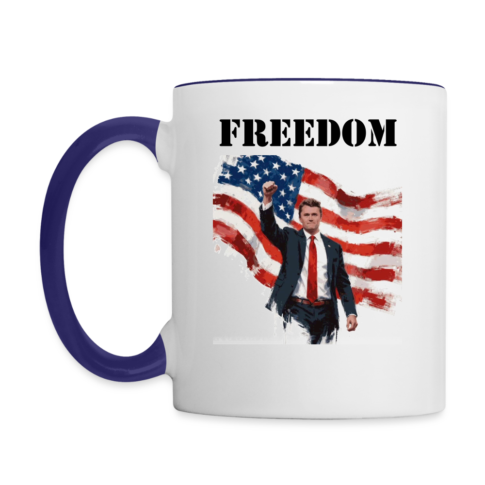 Charlie Contrast Coffee Mug - white/cobalt blue