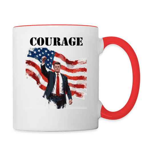 Charlie Contrast Coffee Mug - white/red