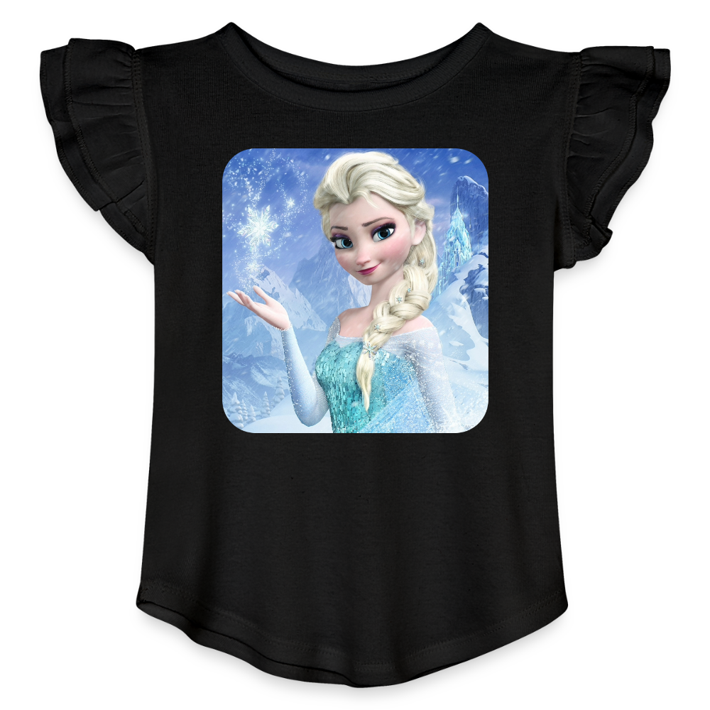 Princess Toddler Girls Flutter T-shirt - black