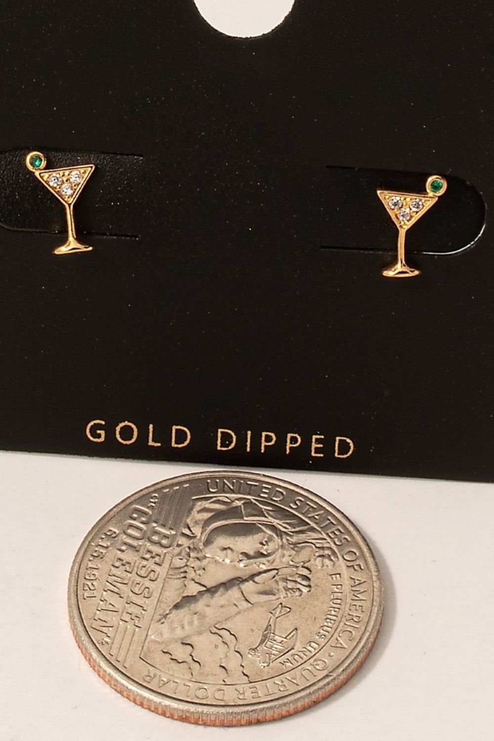 Fame Cubic Zirconia Martini Glass Stud Earrings