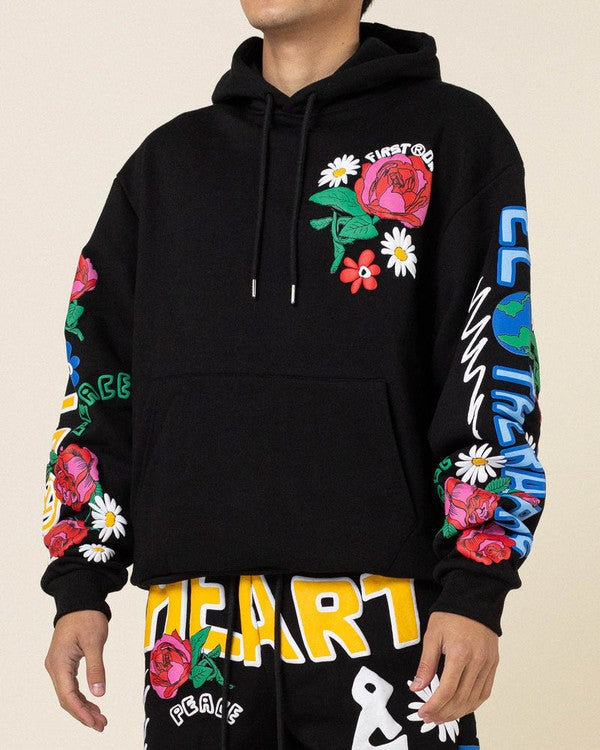 Puff Print Heart Sweatshirts