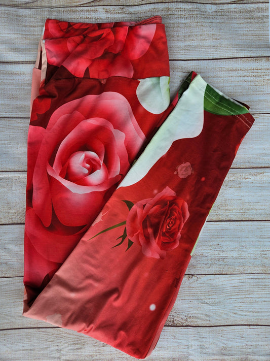 Red Rose & Sugar Skull legging without pockets