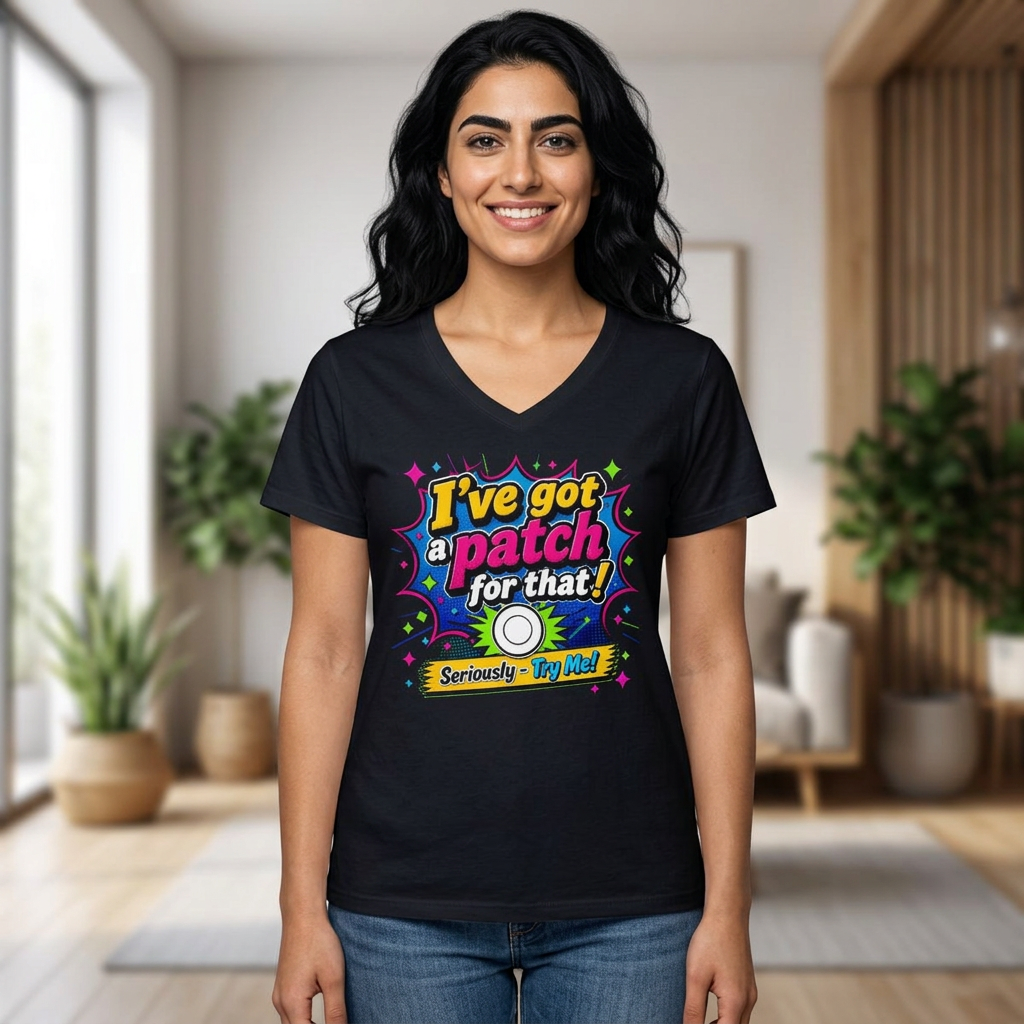 I've Got a Patch for That V-Neck Tee