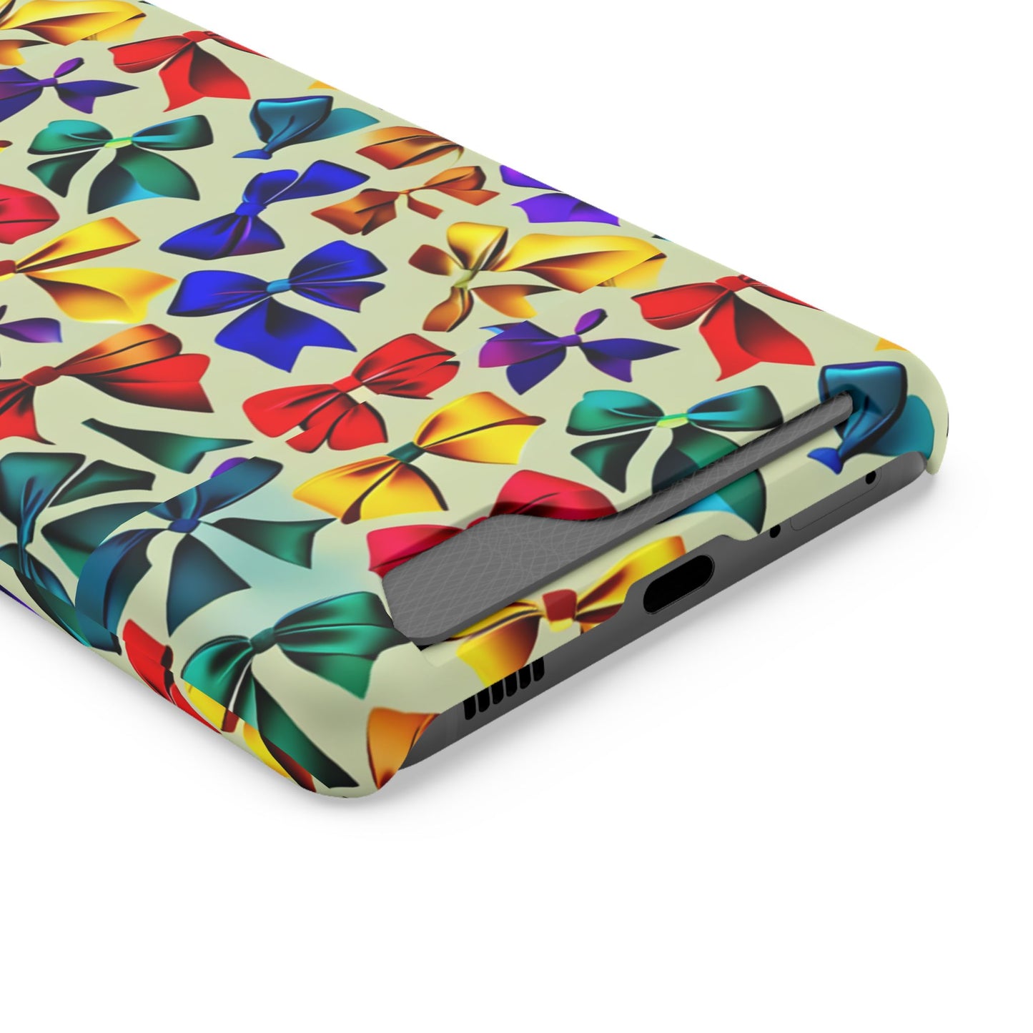 Colorful Bow Pattern Phone Card Case — Slim Wallet Phone Case