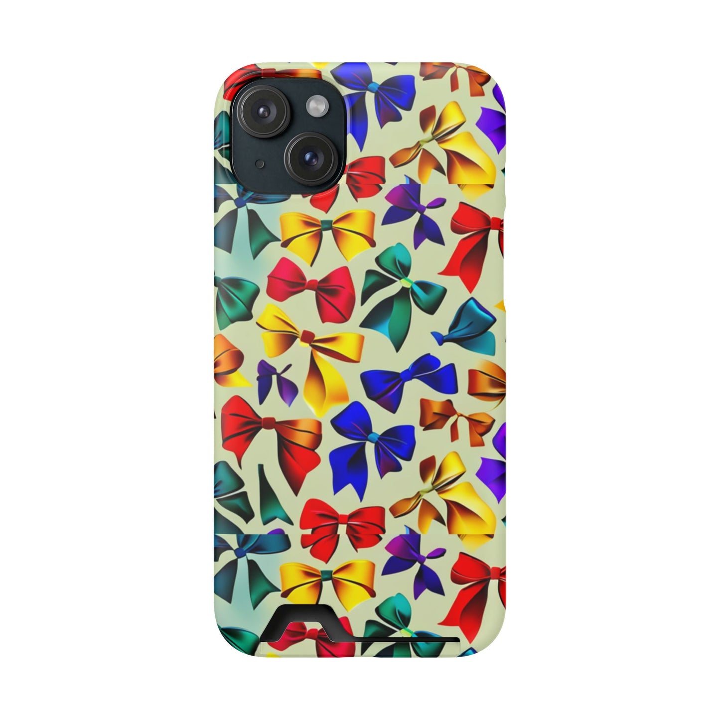 Colorful Bow Pattern Phone Card Case — Slim Wallet Phone Case