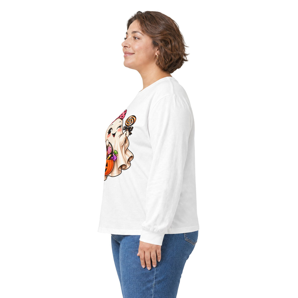 Cute Halloween Ghost Girl Long Sleeve T-Shirt