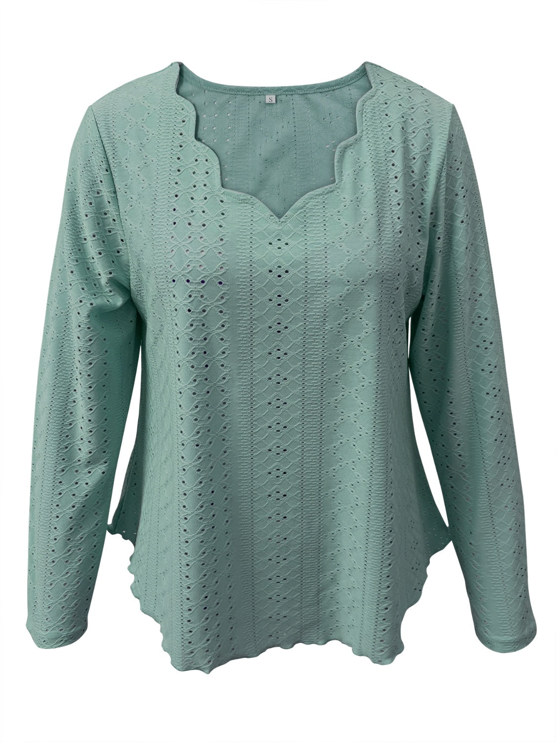 Eyelet Long Sleeve Blouse