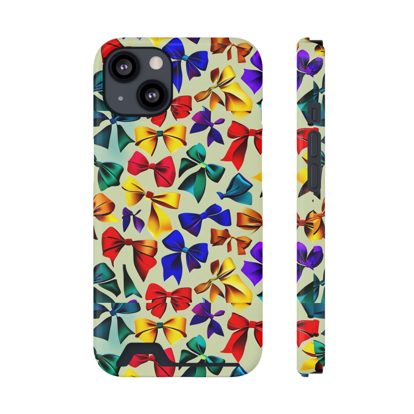 Colorful Bow Pattern Phone Card Case — Slim Wallet Phone Case