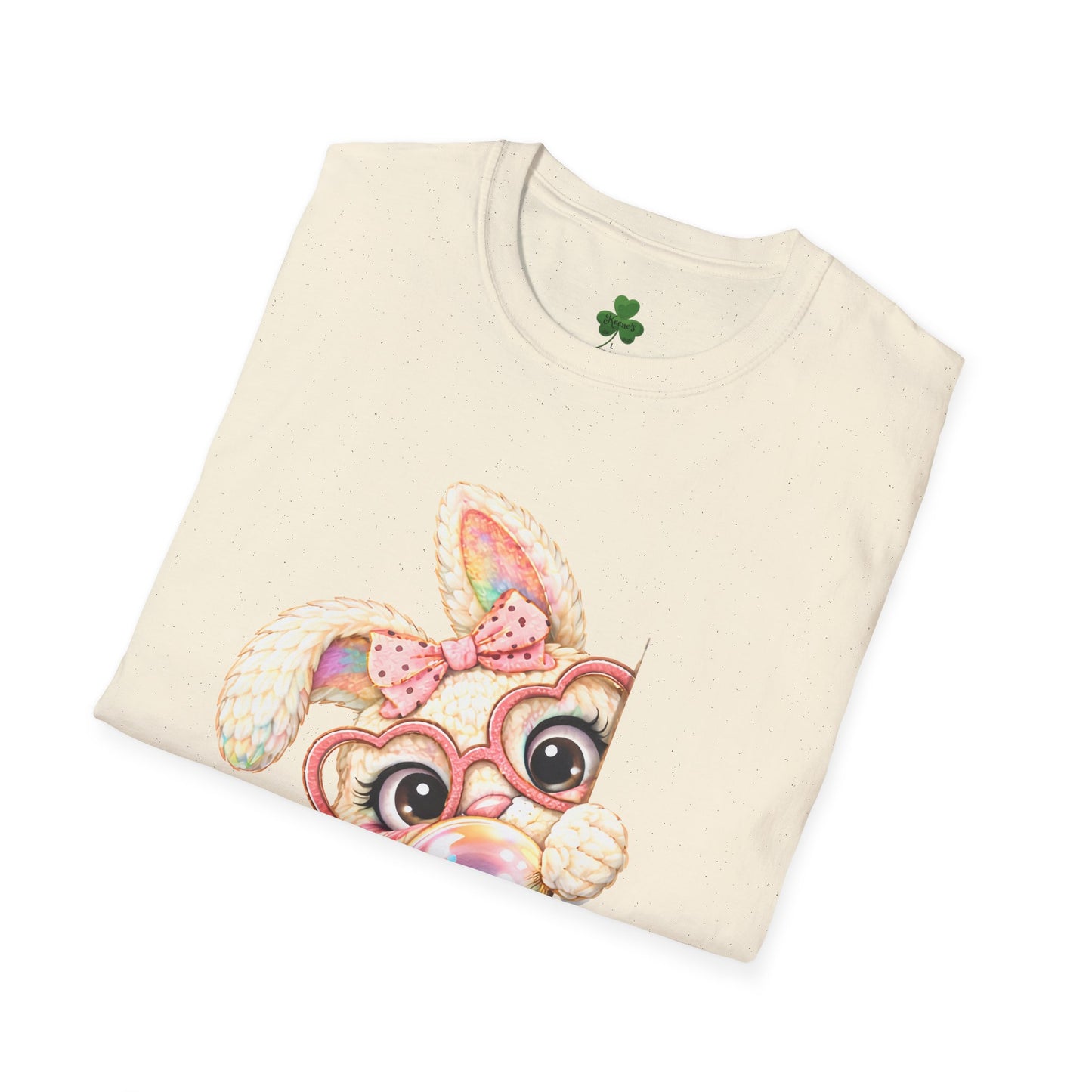 Cute Peekaboo Bunny T-Shirt — Adorable Bunny Blowing Bubble Design