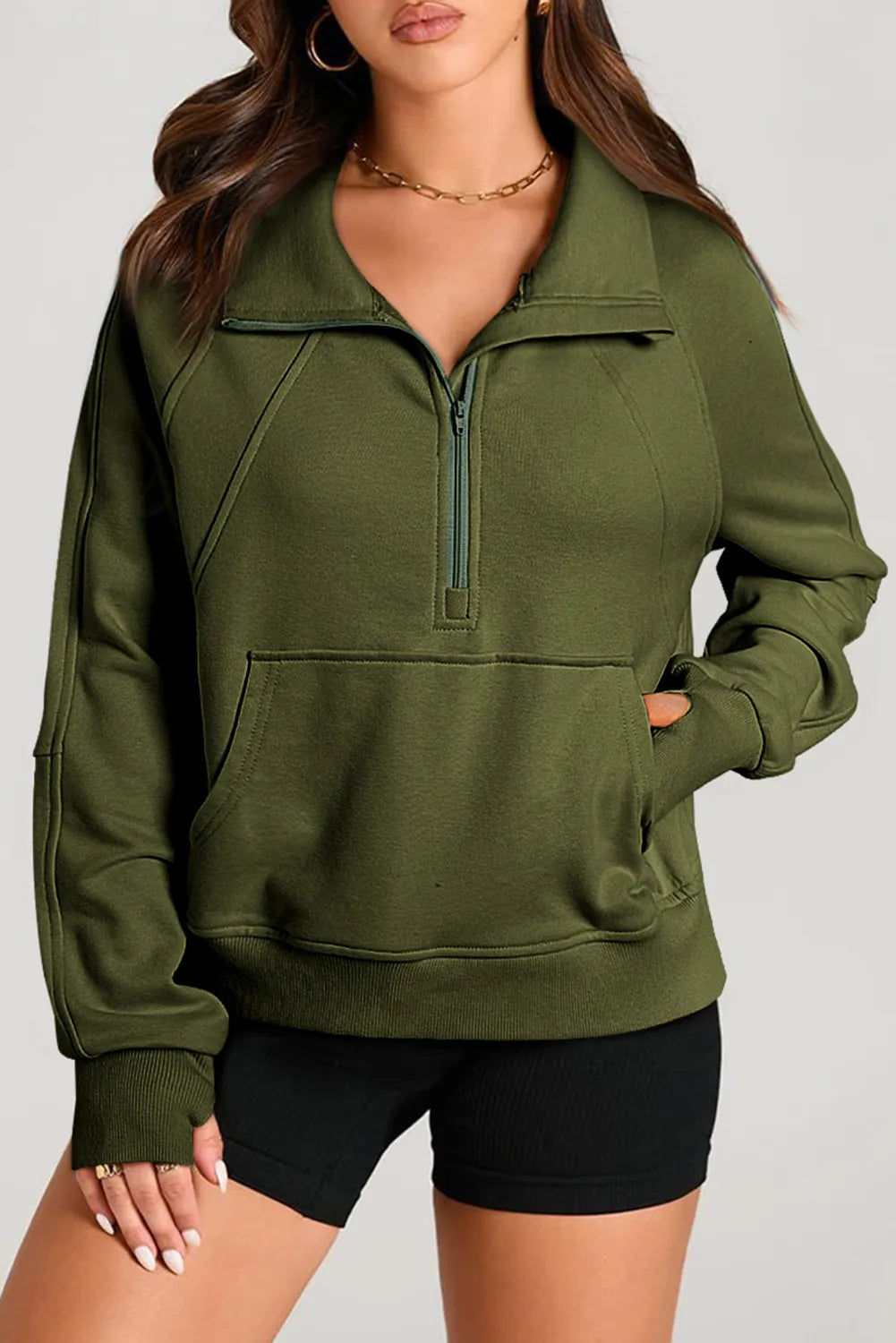 Half Zip Long Sleeve Sweatshirt