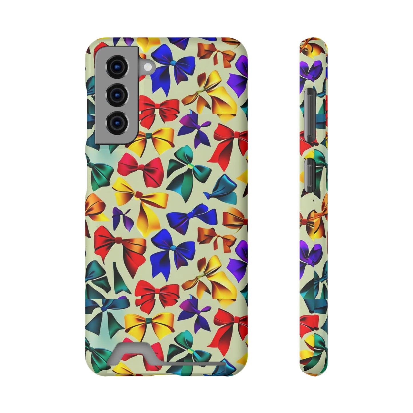 Colorful Bow Pattern Phone Card Case — Slim Wallet Phone Case