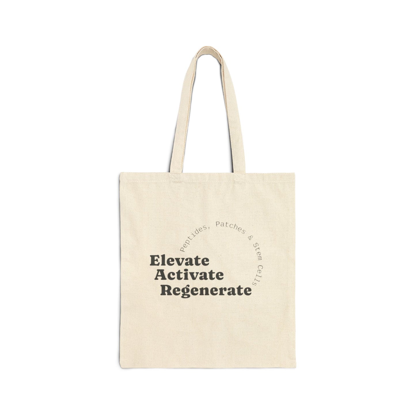 Canvas Tote Bag — "Elevate Activate Regenerate" Motivational Eco Grocery Tote