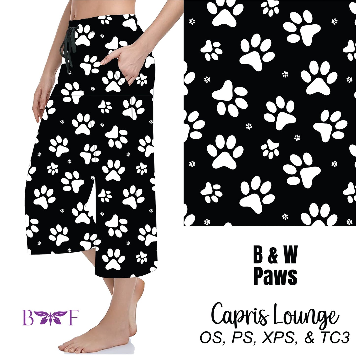 B & W Paws Leggings and Capris with pockets