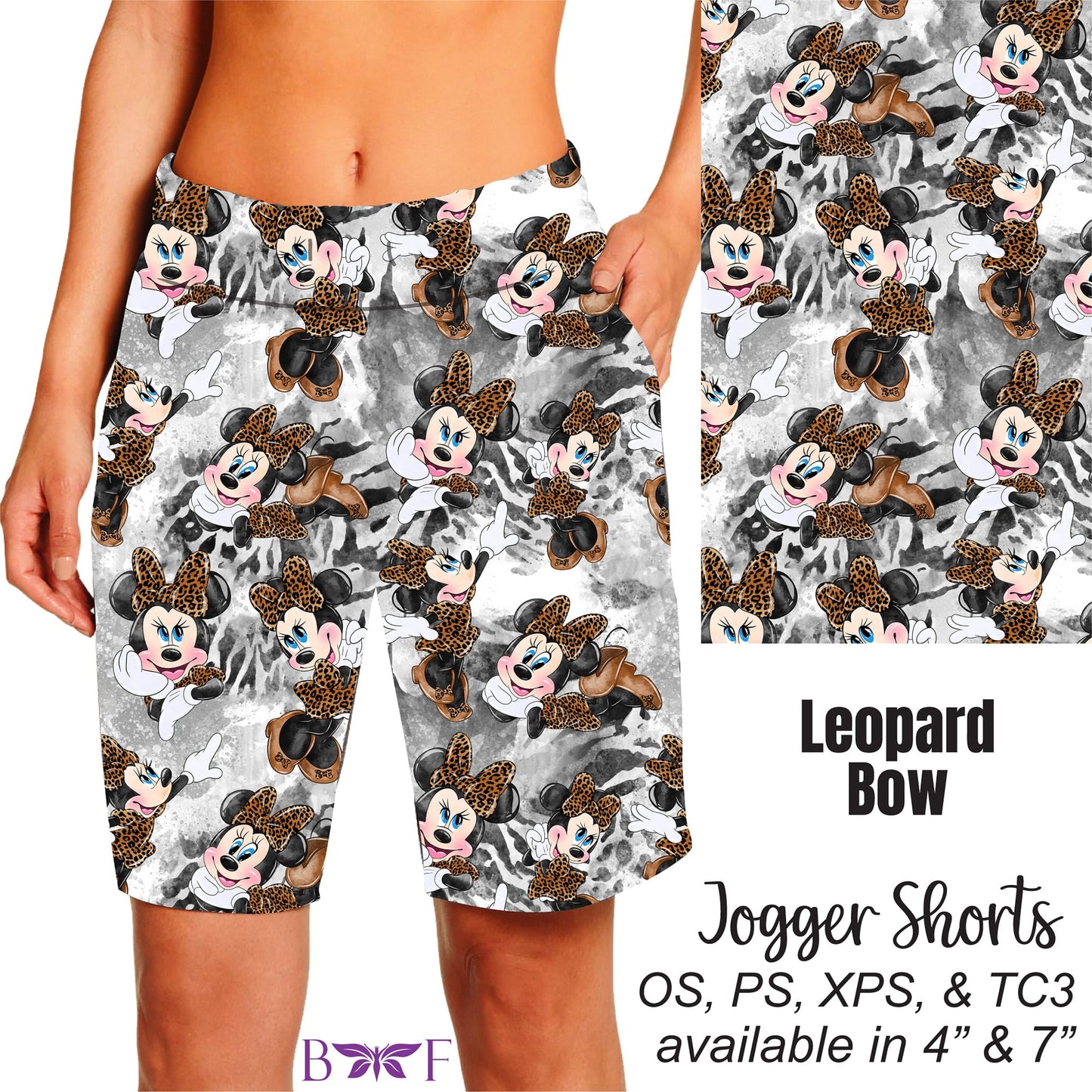 Leopard Bow Leggings, Capris, and biker shorts with pockets