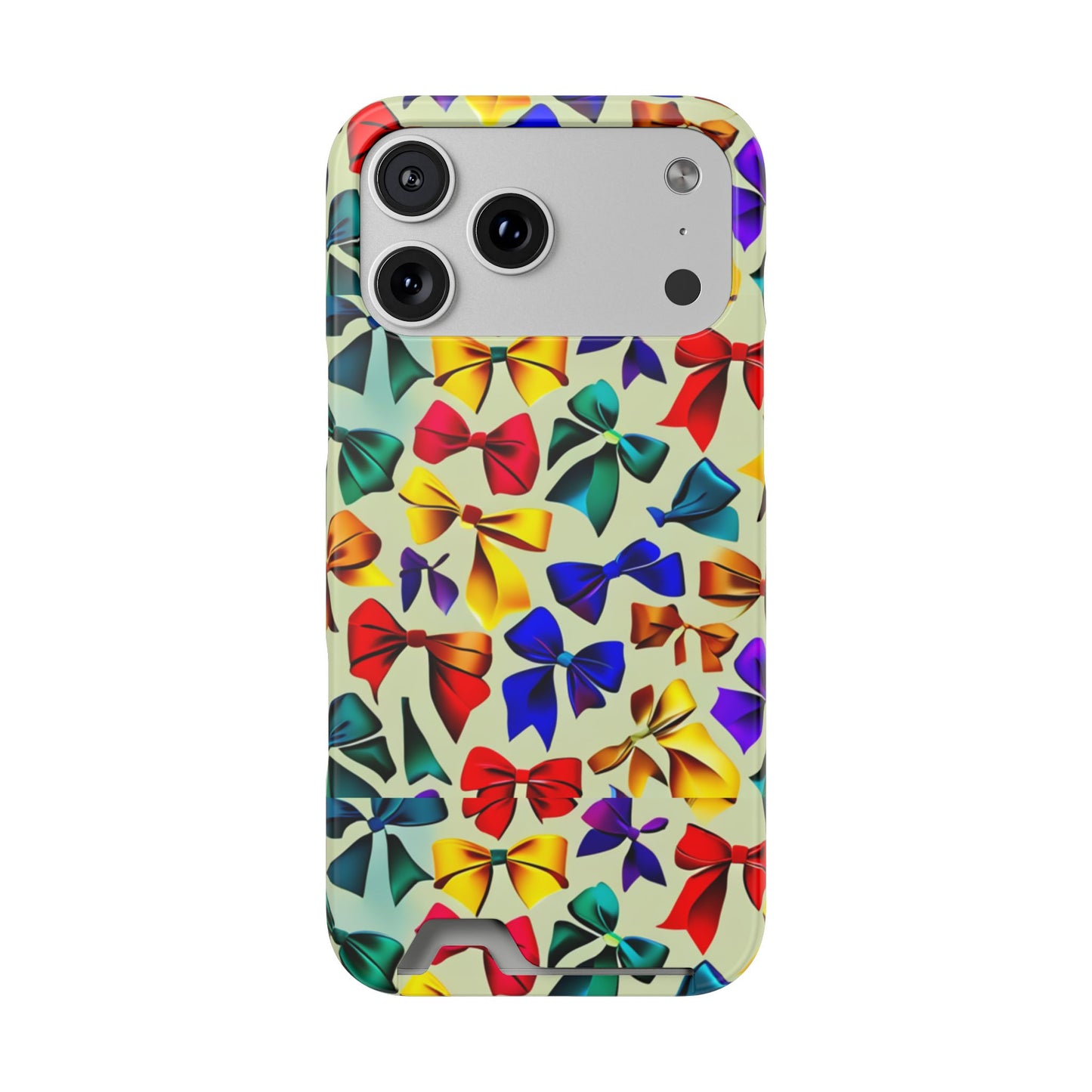 Colorful Bow Pattern Phone Card Case — Slim Wallet Phone Case