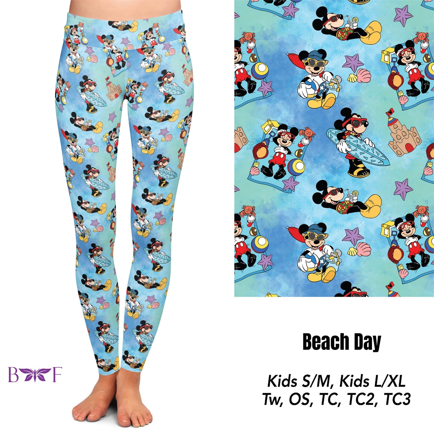 Beach Day kids leggings, Capris and biker shorts