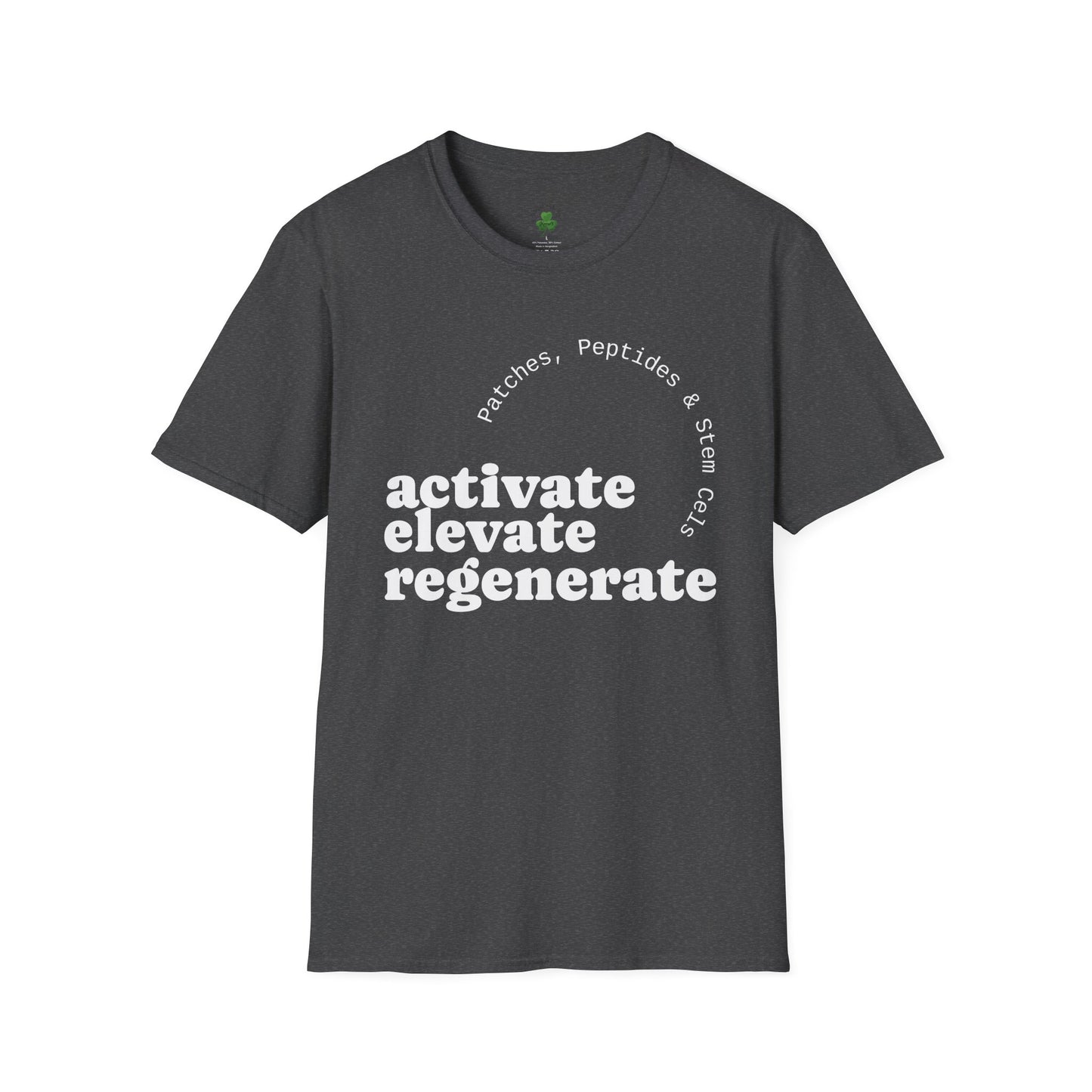 Activate Elevate Regenerate T-Shirt — Patches, Peptides & Stem Cells Tee