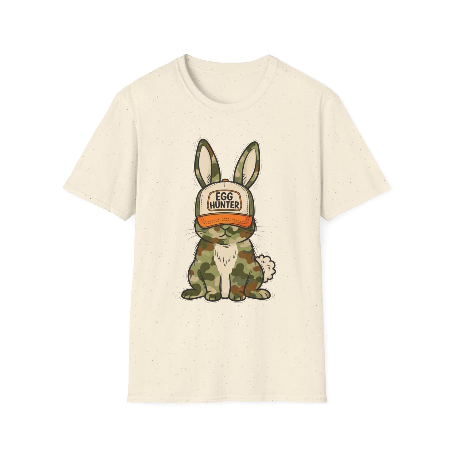 Egg Hunter Bunny T-Shirt — Camouflage Rabbit Graphic Tee for Easter