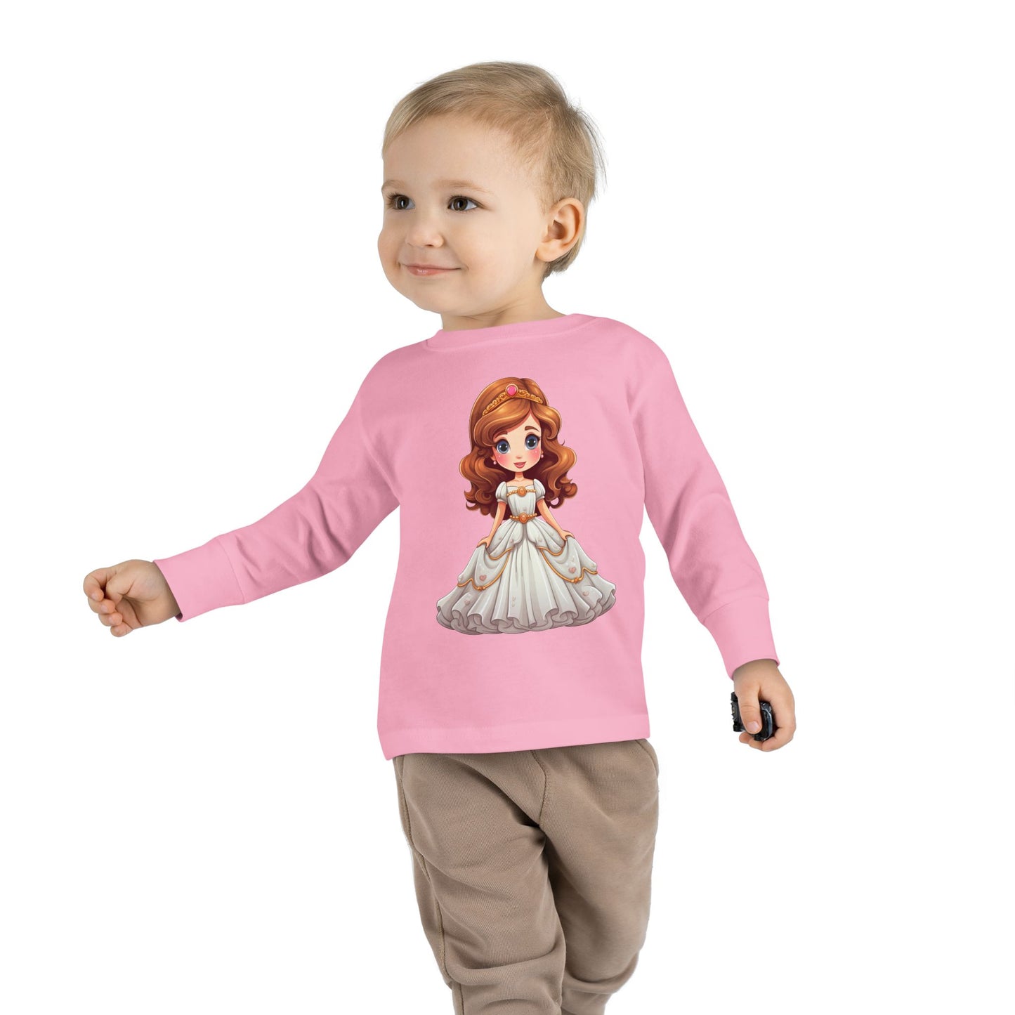 Toddler Princess Long Sleeve Tee, Adorable Girl's Shirt, Birthday Gift, Dress Up Tee, Toddler Top, Cute Graphic Tee