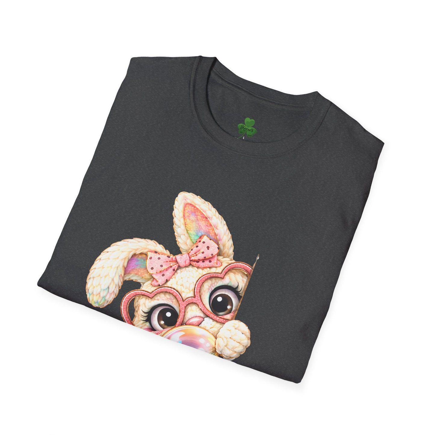 Cute Peekaboo Bunny T-Shirt — Adorable Bunny Blowing Bubble Design